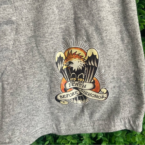 NEW Ed Hardy DEATH BEFORE DISHONOR Heather Grey Soft Boxer Briefs Mens Large - Picture 4 of 7